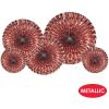 Beistle 5 Piece Metallic Foil Hanging Decorative Fans for Birthday Party, Anniversary Celebration, Bridal Shower, Happy New Year’s Eve Decorations(Rose Gold)
