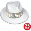 Beistle 50-Person New Year’s Eve Party Pack, Silver & White NYE Hats, Feathered Tiaras, Necklaces, & Horns, New Years Accessories, Celebration Assortments