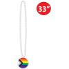 Beistle 6 Piece 33″ Rainbow Pride Necklaces with Medallions, Parade Throws, LGBTQ Party Supplies