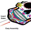 Beistle 6 Piece Corrugated Plastic Day of The Dead Decorations Sugar Skull Yard Signs for Dia De Los Muertos Party Supplies Celebrations, Made in USA Since 1900
