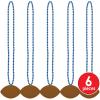 Beistle 6 Piece Plastic Football Party Necklaces, Game Day Sports Theme Favors(Blue/Brown)
