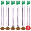 Beistle 6 Piece Plastic Football Party Necklaces, Game Day Sports Theme Favors(Purple/Brown)