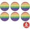 Beistle 6 Piece Prismatic LGBTQIA+ Pride Rainbow Pinback Buttons