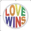 Beistle 6 Piece Prismatic LGBTQIA+ Rainbow Pride Love Wins Pinback Buttons