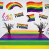 Beistle 8-Count Plastic Pride Cutouts, Reusable Rainbow Decorations with “Love is Love” Design for Indoor/Outdoor Use, Show LGBTQ+ Support and Celebrate Equality