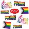 Beistle 8-Count Plastic Pride Cutouts, Reusable Rainbow Decorations with “Love is Love” Design for Indoor/Outdoor Use, Show LGBTQ+ Support and Celebrate Equality