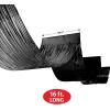 Beistle Black Metallic Fringe Ceiling Curtains – 2-Pack Extra-Long Shiny Tinsel Streamer Decorations with Tape for Halloween, New Year’s Eve, Birthday Parties, and Event Backdrops, 19½” x 16′