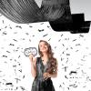 Beistle Black Metallic Fringe Ceiling Curtains – 2-Pack Extra-Long Shiny Tinsel Streamer Decorations with Tape for Halloween, New Year’s Eve, Birthday Parties, and Event Backdrops, 19½” x 16′