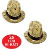 Beistle Black & Gold Happy New Year’s Eve Party Supplies Assortment for 50 People – NYE Photo Booth Props – Hats, Tiaras, Noisemaker Horns, Necklaces