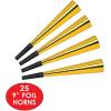 Beistle Black & Gold Happy New Year’s Eve Party Supplies Assortment for 50 People – NYE Photo Booth Props – Hats, Tiaras, Noisemaker Horns, Necklaces