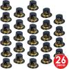 Beistle Black & Gold Legacy Happy New Year’s Eve Party Supplies Assortment For 50 People – NYE Photo Booth Props – Hats, Tiaras, Horns, Necklaces