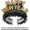 Beistle Black and Gold Happy New Year Regal Tiaras, Pack of 6- Elegant Party Crowns for NYE Celebrations, Festive Headwear, Sparkling Accessories for Midnight Countdown