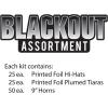 Beistle Blackout New Year Assortment Party Pack Hi-Hats, 25 Plumed Tiaras, and 50 Foil 9” Horns-Elegant Favors and Accessories for NYE Celebrations, One Size, Black/Silver