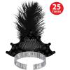 Beistle Blackout New Year Assortment Party Pack Hi-Hats, 25 Plumed Tiaras, and 50 Foil 9” Horns-Elegant Favors and Accessories for NYE Celebrations, One Size, Black/Silver