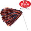 Beistle Blue Poly Shakers, 2-Count, Cheerleading Pom-Poms for Sports Events, Football Game Days, Pep Rallies, Showing School Spirit, and Team Pride Celebrations, 12” x 11”(Blue/Orange)