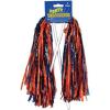 Beistle Blue Poly Shakers, 2-Count, Cheerleading Pom-Poms for Sports Events, Football Game Days, Pep Rallies, Showing School Spirit, and Team Pride Celebrations, 12” x 11”(Blue/Orange)