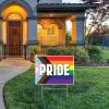 Beistle Corrugated Plastic Outdoor LGBTQ Rainbow Yard Sign Lawn Décor With Stake, Pride Flag Party Decorations