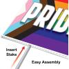 Beistle Corrugated Plastic Outdoor LGBTQ Rainbow Yard Sign Lawn Décor With Stake, Pride Flag Party Decorations