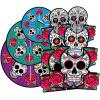 Beistle Day of The Dead Cupcake Stand, 16”- Dia de Los Muertos 3-Tier Treat Display, Sugar Skull Dessert Tray for Halloween Celebrations and Mexican Fiestas (Pack of 2)(11.3″)
