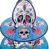 Beistle Day of The Dead Cupcake Stand, 16”- Dia de Los Muertos 3-Tier Treat Display, Sugar Skull Dessert Tray for Halloween Celebrations and Mexican Fiestas (Pack of 2)(11.3″ (Pack of 2))