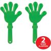 Beistle Giant Hand Clappers 2-Count – 15″ Green Plastic Loud Noise Makers for Sports Games, Pep Rallies, Team Party Favors, Tailgates, and School Spirit Events