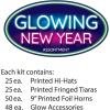 Beistle Glowing Black Light Reactive New Year’s Eve Party Assortment for 50 People with Light Up Accessories, NYE Photo Booth Props and Favors, One Size, Multicolor
