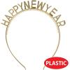 Beistle Gold Happy New Year Headbands, Set of 4, Festive Metallic NYE Party Headwear Accessories for New Year’s Eve Celebrations with HNY Design, Plastic Hair Decorations