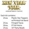 Beistle Gold New Year Star Assorted Party Kit for 50(Black/Gold)