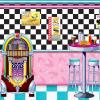 Beistle Great 20s Wall Backdrop, Decorative Wall Covering for Roaring Twenties Parties, Art Deco-Themed Photo Booths, Jazz Night Celebrations, Speakeasy Events, Vintage Decorations, 4′ x 30′(50’s Soda Shop)