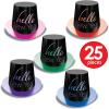 Beistle Hello New Year Party Assortment for 50 People – NYE Photo Booth Props – Top Hats, Tiaras, Noisemaker Horns, Necklaces