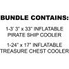 Beistle Inflatable Pirate Party Drink Coolers, Beverage Holders Bundle