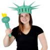 Beistle Inflatable Statue of Liberty Crown & Torch, Patriotic Party Accessories, 4th July Outfit for Parades Events, Crown—22¼” Torch—17½”