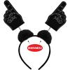 Beistle Kitchen 2 Piece #1 Headband Boppers With Marabou,(Black/White)