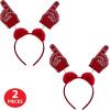 Beistle Kitchen 2 Piece #1 Headband Boppers With Marabou,(Red/White)