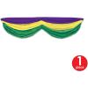 Beistle Mardi Gras Polyester Fabric Bunting Banner(Mardi Gras Fabric Bunting – A)