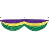 Beistle Mardi Gras Polyester Fabric Bunting Banner(Mardi Gras Fabric Bunting – A)