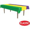 Beistle Mardi Gras Tablecovers, 2-Count Rectangular Plastic Party Tablecloths in Green Golden Yellow and Purple, Disposable Table Covers for Parades and Fat Tuesday Celebrations, 54″ x 108″(Mardi Gras II)