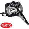 Beistle Masquerade Long Nose Masks, 3-Pack Black and Silver Venetian-Style Masks with Ribbon Ties Elegant Costume Accessories for Mardi Gras Parties Theatrical Events and Halloween