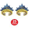 Beistle Midnight New Year Party Assortment Guests, Hi-Hats, 25 Fringed Tiaras, and 50 Horns, Elegant NYE Favors for Celebrations and Events, One Size, Blue/Gold