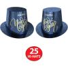 Beistle Midnight New Year Party Assortment Guests, Hi-Hats, 25 Fringed Tiaras, and 50 Horns, Elegant NYE Favors for Celebrations and Events, One Size, Blue/Gold