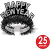 Beistle New Year 2024 Assortment for 50 People Party Favors and Supplies, NYE Photo Booth Props, Made in USA Since 1900, One Size, Silver/Black