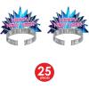 Beistle New Year’s Eve Rave Asst For 50- Black Light Reactive- NYE Party Supplies- Hats, Tiaras, Horns- Made in USA