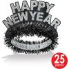 Beistle New Years Hats, One Size, Black/Silver