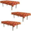 Beistle Orange & Black Stripes Tablecover(Fall Leaf)