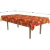 Beistle Orange & Black Stripes Tablecover(Fall Leaf)