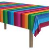 Beistle Orange & Black Stripes Tablecover(Fiesta Fabric)