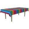 Beistle Orange & Black Stripes Tablecover(Fiesta Fabric)