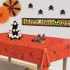 Beistle Orange & Black Stripes Tablecover(Spider Web)