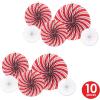 Beistle Peppermint Accordion Paper Fans 10 Piece, 9″ – 16″, Red/White