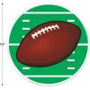 Beistle Plastic Football Placemats, Set of 4, Round Sports-Themed Table Mats for Parties, Birthdays, Banquets, and Game Day Events, Clear with Printed Football Design, 13”